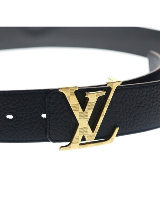 Louis Vuitton LV Damier 40 mm Reversible Leather Belt Black Gold main image 8